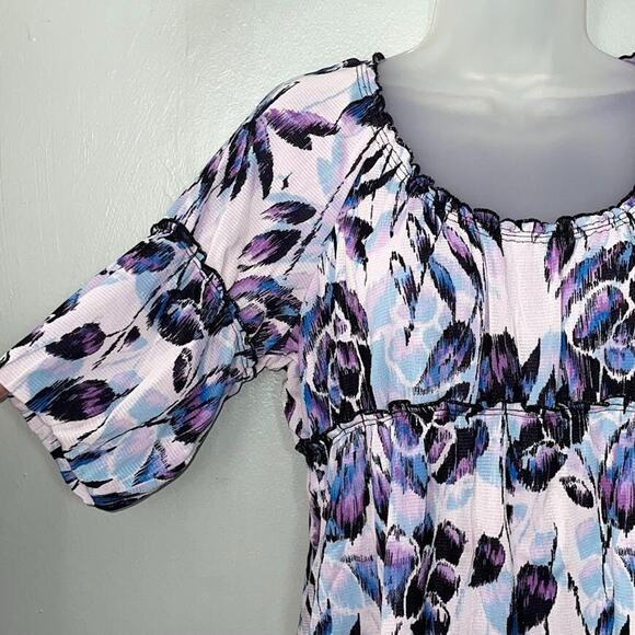 Axcess Size Large Pastel Mesh Babydoll Top Romantic Y2K Feminine Fairy Coquette - Picture 3 of 10